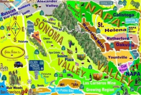 Napa Valley wineries map